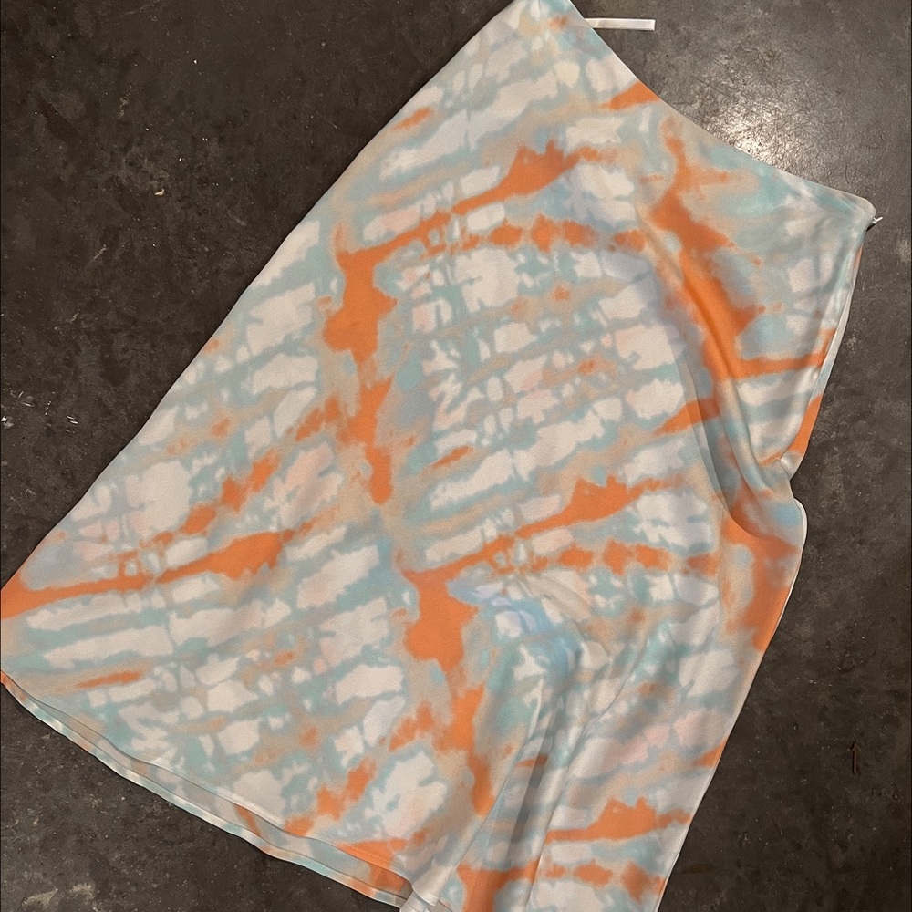 Tyedye silk midi skirt